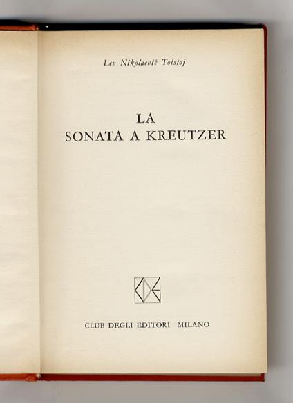 La Sonata a Kreutzer - Lev Tolstoj - copertina