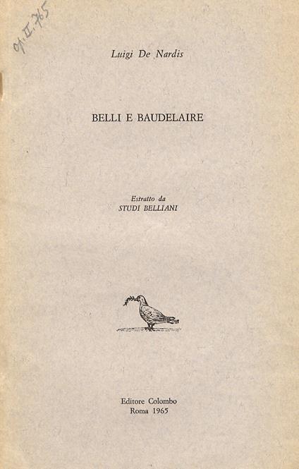 Belli e Baudelaire - Luigi De Nardis - copertina