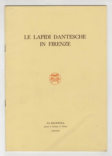 Le lapidi dantesche in Firenze - copertina