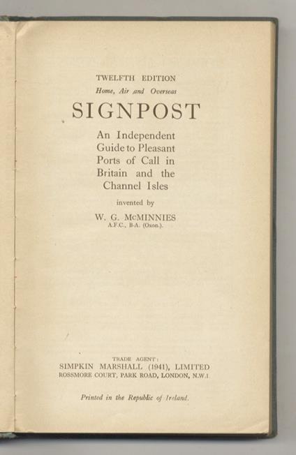 Signpost: an indipendent guide to pleasant ports of call in Britain and the Channel Isles. Twelfth Edition - copertina