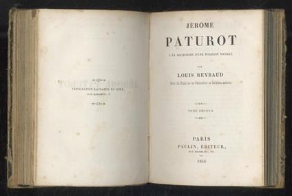 Jerome Paturot a la recherche d'une position sociale. Tome premier [- tome second] - copertina