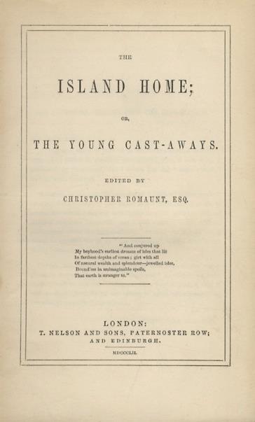 The Island Home or The Young Cast-aways - copertina