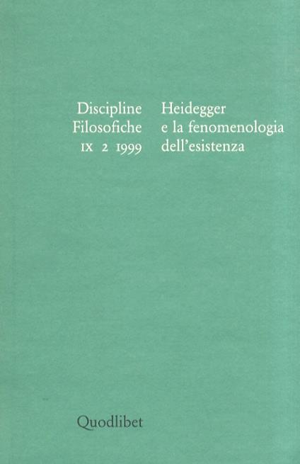 DISCIPLINE filosofiche. Anno IX, n. 2 - copertina