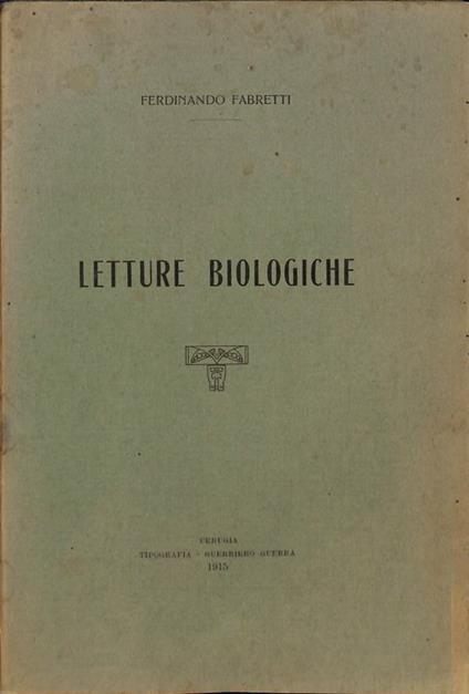 Letture biologiche - Ferdinando Fabretti - copertina