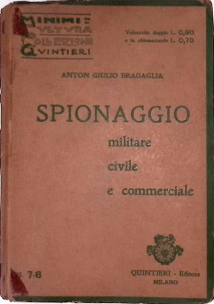 Spionaggio militare civile e commerciale - copertina
