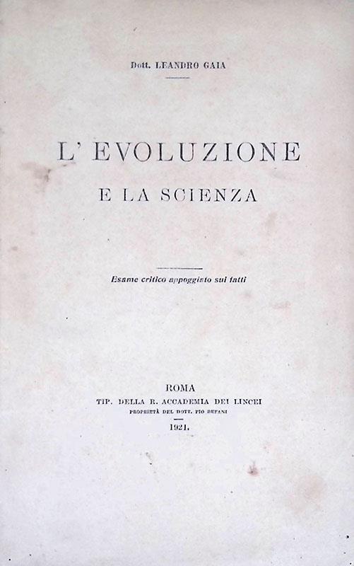 L' evoluzione e la scienza