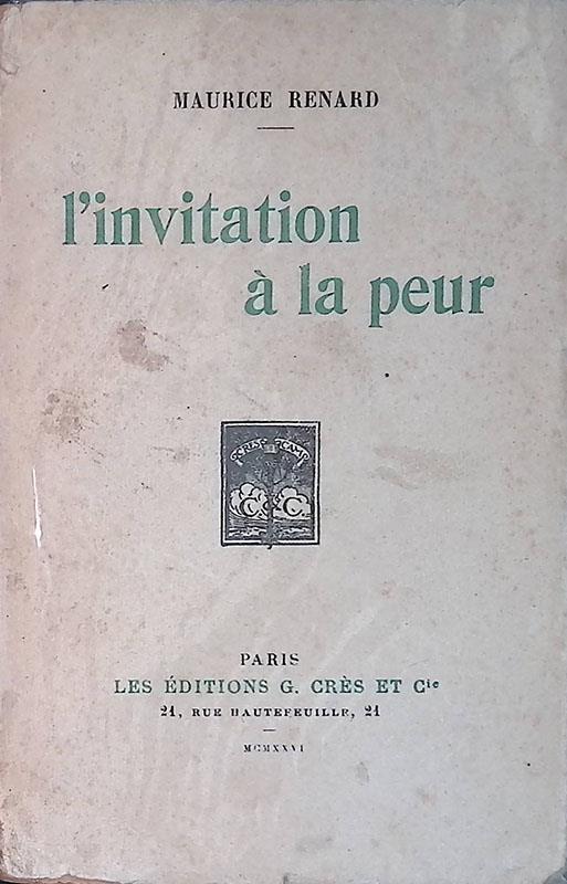 L' invitation à la peur - Maurice Renard - copertina