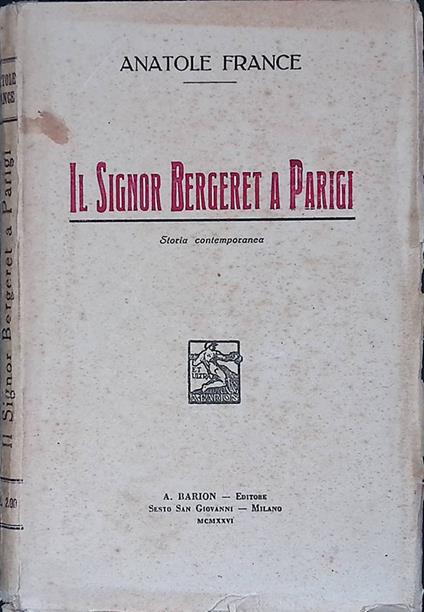 Il Signor Bergeret a Parigi - Anatole France - copertina