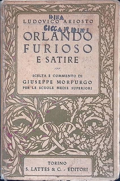 Orlando furioso e satire - Ludovico Ariosto - copertina