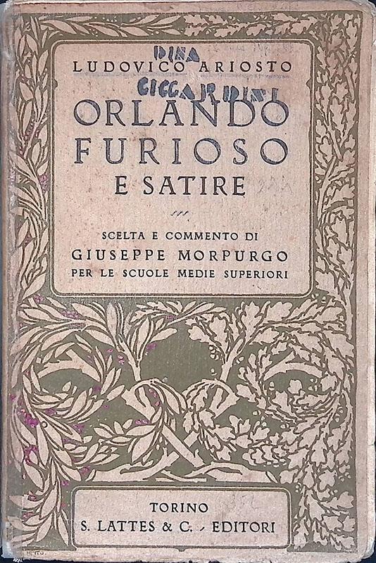 Orlando furioso e satire - Ludovico Ariosto - copertina