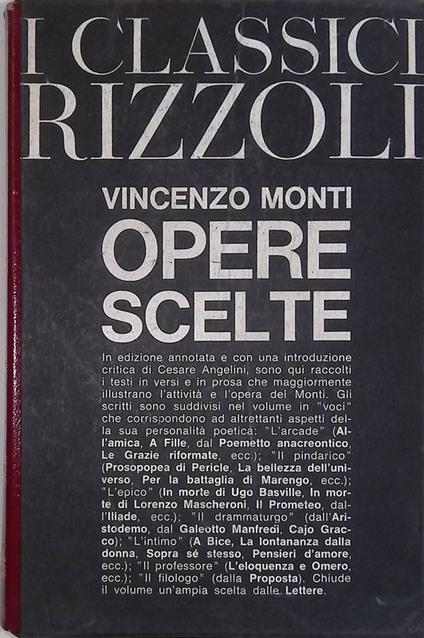 Opere scelte - Vincenzo Monti - copertina