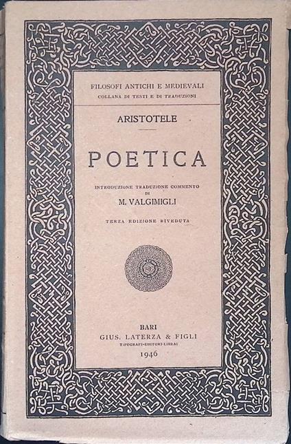 Aristotele. Poetica - Aristotele - copertina