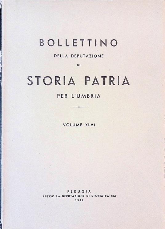 Bollettino della Deputazione di Storia Patria per l'Umbria. Volume XLVI - copertina