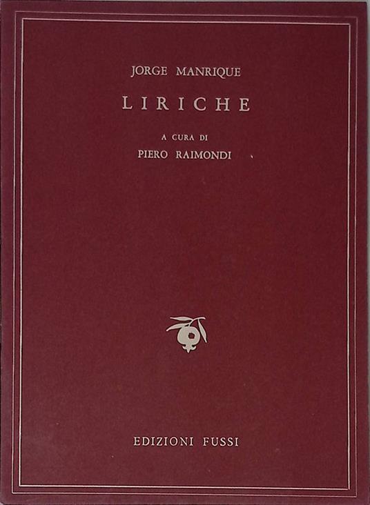 Liriche - Jorge Manrique - copertina