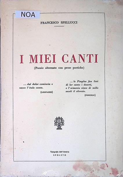 I miei canti - Francesco Spellucci - copertina