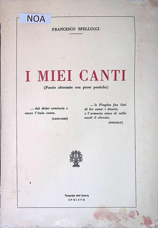 I miei canti - Francesco Spellucci - copertina