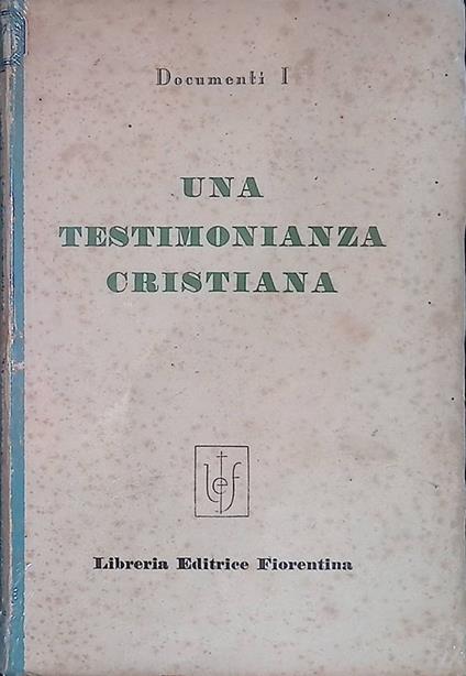 Una testimonianza cristiana - copertina