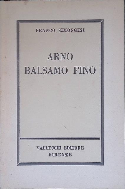 Arno Balsamo Fino - Franco Simongini - copertina