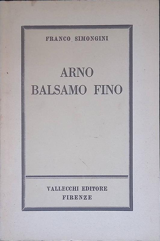 Arno Balsamo Fino - Franco Simongini - copertina