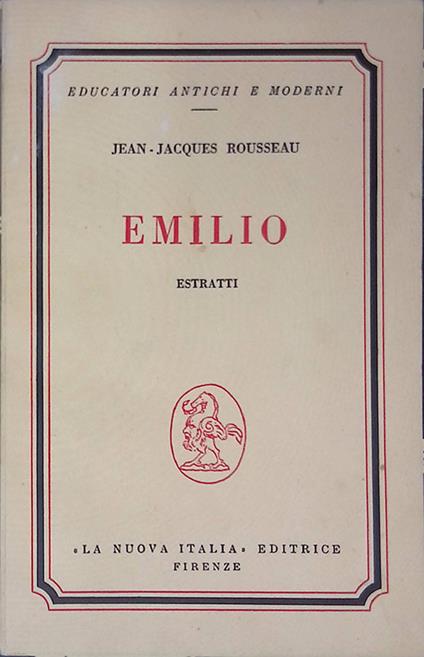 Emilio - Jean-Jacques Rousseau - copertina