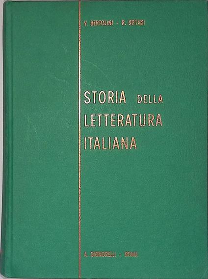 Storia della letteratura italiana - Virginio Bertolini - copertina