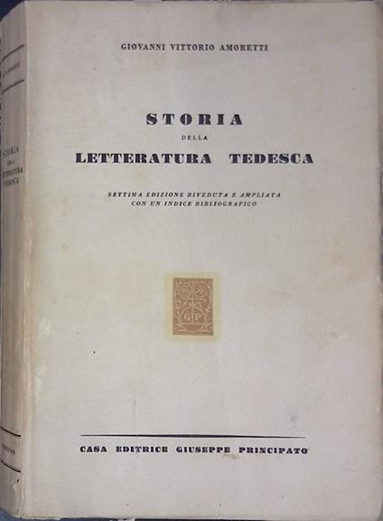 Storia della letteratura tedesca - Giovanni Vittorio Amoretti - copertina