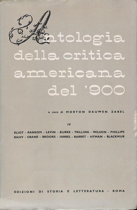 Antologia della critica americana del '900. Vol.IV