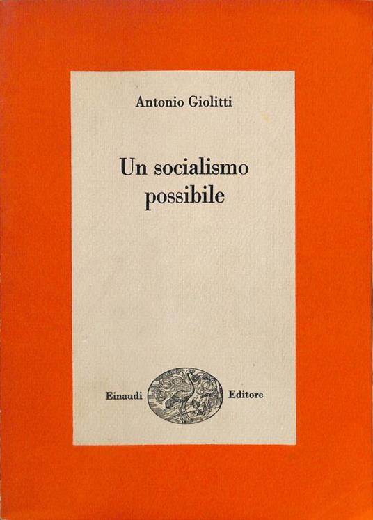 Un socialismo possibile - Antonio Giolitti - copertina