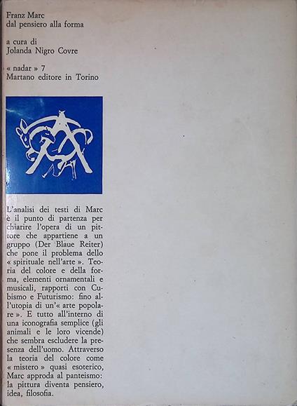 Franz Marc dal pensiero alla forma in Nadar 7 - copertina