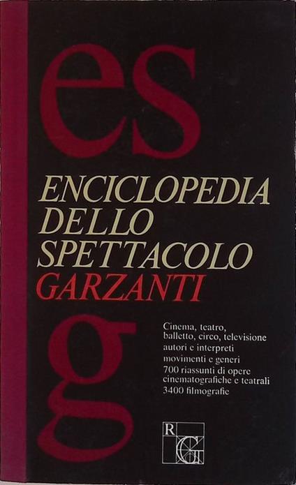 Enciclopedia dello spettacolo Garzanti - copertina