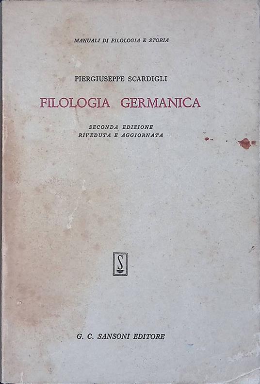 Filologia germanica - PierGiuseppe Scardigli - copertina