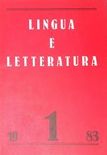 Lingua e letteratura. N. 1, 1983