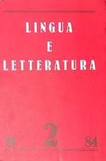 Lingua e letteratura. N. 2, 1984