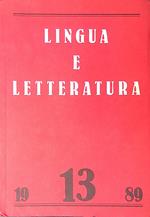 Lingua e letteratura. N. 13, 1989