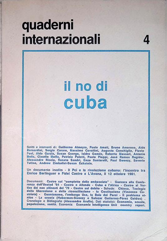 Quaderni internazionali. Rivista di problemi internazionali. Il no di Cuba. N. 4 - Claudio Moffa - copertina