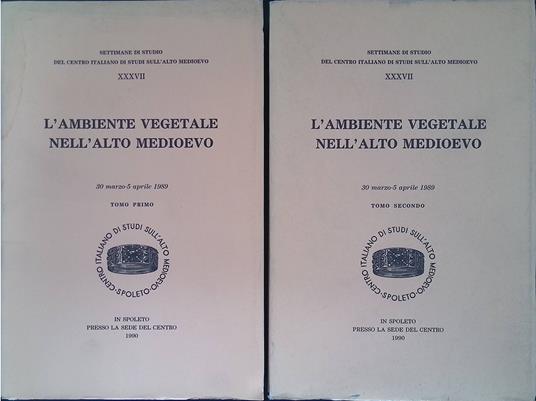 L' ambiente vegetale nell'Alto Medioevo. Atti, 30 marzo - 5 aprile 1989 - copertina