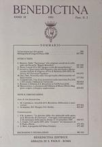 Benedictina. Rivista di studi benedettini. Anno 38 luglio -dicembre 1991 Fasc. N. 2