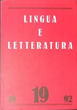 Lingua e letteratura. N. 19, 1992