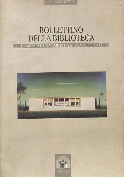 Bollettino della biblioteca del dipartimento di architettura e analisi della città. Febbraio 1993 - copertina
