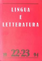 Lingua e letteratura. N. 22-23, 1994