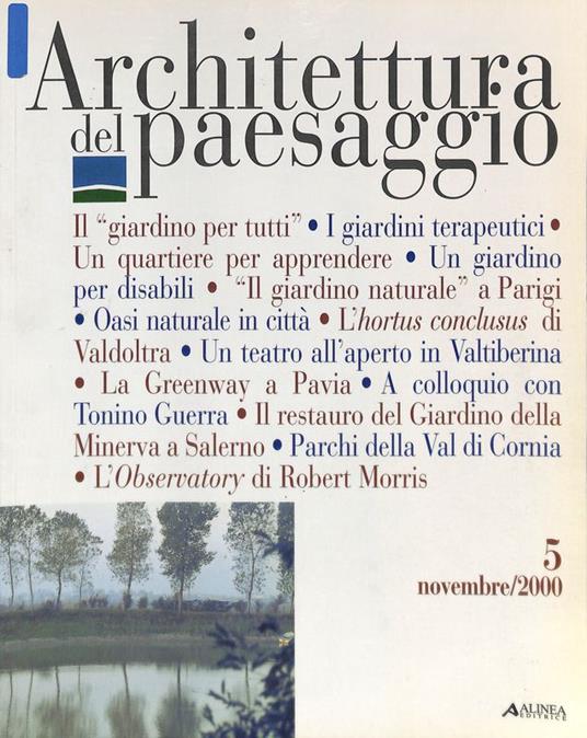 Architettura del paesaggio. N. 5, novembre 2000 - Alessandro Tagliolini - copertina