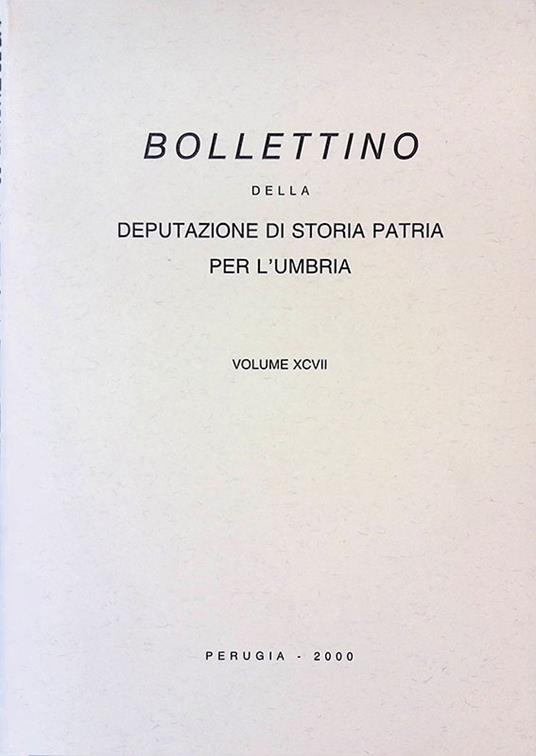 Bollettino della Deputazione di Storia Patria per l'Umbria. Volume XCVII - copertina