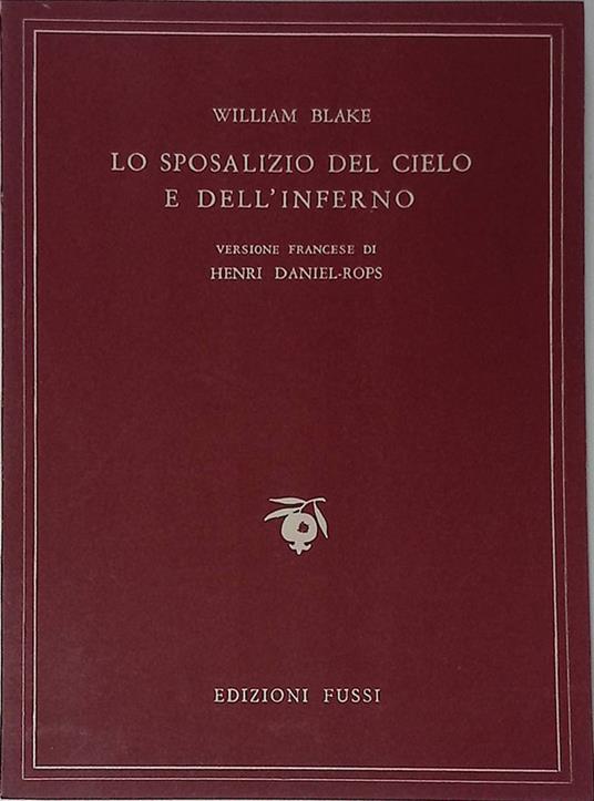 Lo sposalizio del cielo e dell'inferno - William Blake - copertina