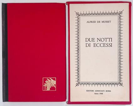 Due notti di eccessi - Alfred de Musset - copertina