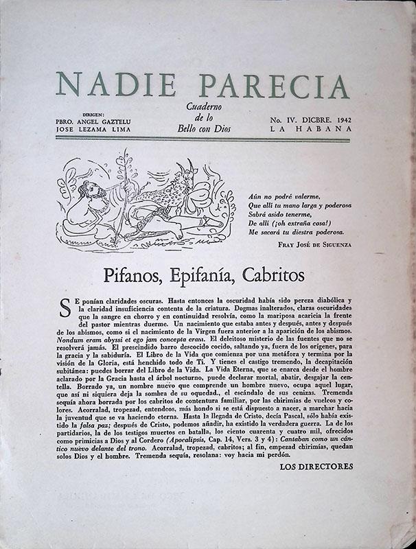 Nadie Parecia. Cuaderno de lo Bello con Dios. N. X marzo 1944