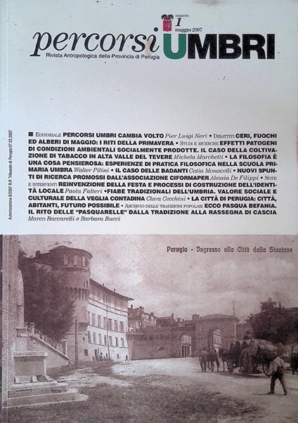 Percorsi Umbri. Rivista antropologica della Provincia di Perugia. N. 2/3 giugno 2008 - Giovanni Alberto - copertina