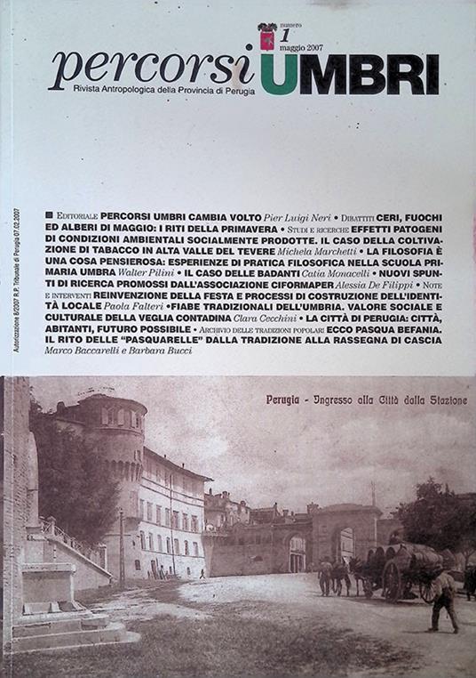 Percorsi Umbri. Rivista antropologica della Provincia di Perugia. N. 2/3 giugno 2008 - Giovanni Alberto - copertina