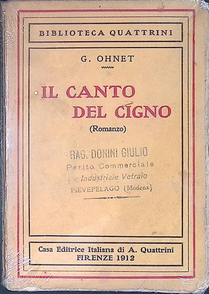 Il canto del cigno - copertina