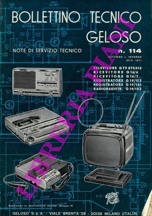 Bollettino tecnico Geloso - copertina