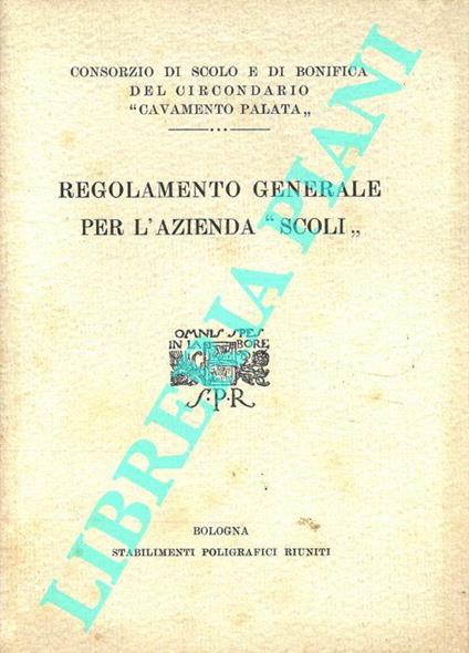 Regolamento generale per l'Azienda "Scoli" - copertina